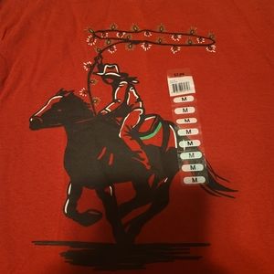 Red Christmas T-shirt. Size M Cowboy Christmas